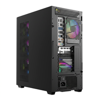 Boîtier d'ordinateur de jeu Mid Tower ATX, cabinet de bureau pour CPU, panneau latéral en verre trempé, ventilateur RGB, châssis B1302