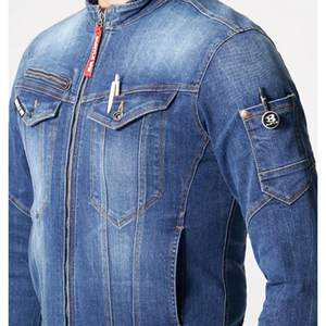 เสื้อแจ็คเก็ตยีนส์ผู้ชาย Burtle รุ่น Navy Vintage 3L รุ่น 5001-3-3L เสื้อโค้ทกันน้ำ ดีไซน์ทันสมัย ผ้าฝ้าย 100% - Product Image 4