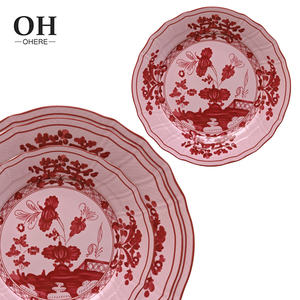 Set di Piatti in Bone China Fatti a Mano Oh Richard con Rododendri Rosa e Servizio da Tavola da Banchetto in Ceramica di Nuovo Design per Noleggio Matrimoni - Product Image 6