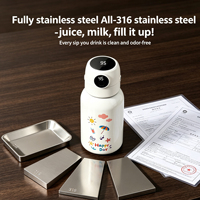 Bouteille d'eau personnalisée pour enfants, bouteille d'eau intelligente avec application de suivi de la consommation d'eau et verrouillage de sécurité par empreinte digitale