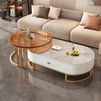 Nouvelle table basse de luxe moderne et simple pour salon et bureau, en pierre frittée