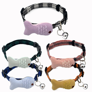 <span class=keywords><strong>2026</strong></span> Nieuwe Verstelbare Cartoon Geruite Katoenen Kraag Bell Bowknot Gesp Huisdieraccessoire voor Katten en Honden - Product Image 1