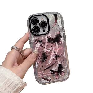 Coque pour iPhone 17, nouvelle coque de protection intégrale antichoc avec bracelet papillon rose créatif haut de gamme - Product Image 6