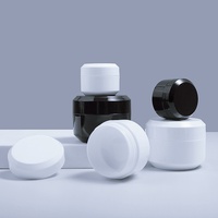 Pot cosmétique en plastique PP noir mat écologique 5g-50g avec couvercle à vis, logo personnalisé, emballage blanc brillant recyclé