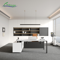 Suministro Directo de Fábrica, Mueble Personalizado, Mesa de Gerente Moderna con Superficie de Madera, Escritorio Ejecutivo para Contratistas de Proyectos de Oficina
