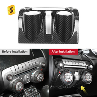 Panneau de console centrale en fibre de carbone véritable Shasha, décoration intérieure pour Chevrolet Camaro 2010 2012 2015