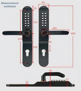 Serrure <span class=keywords><strong>de</strong></span> <span class=keywords><strong>porte</strong></span> en alliage <span class=keywords><strong>d</strong></span>'aluminium <span class=keywords><strong>de</strong></span> troisième génération, nouvelle version améliorée, avec entrée sans clé mécanique et poignée <span class=keywords><strong>de</strong></span> verrouillage, pour cour. - Product Image 6