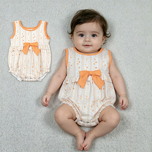 RTS Boutique Flower Floral Baby Girls Clothes Toddler <b>Bubble</b> Romper Casual Wholesale Newborn Sister Bodysuit Clothes - Product Image 1