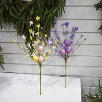 Nouvelle Décoration de Pâques en Plastique : Branches d'Œufs et Baies, Bouquet Lumineux, Couronne, Décorations d'Œufs pour Fêtes et Réunions Intérieures