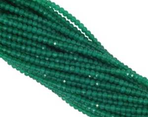 ลูกปัดกลมสีเขียวโอนิกซ์พลอยสีเขียวธรรมชาติมีความยาว12.50นิ้วสำหรับทำเครื่องประดับ DIY ขนาด3มม. - Product Image 3