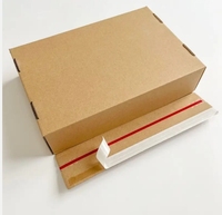 Boîte en carton ondulé personnalisée avec logo, fermeture auto-adhésive à bande déchirable, boîte d'expédition E-Flute 1,5 mm en kraft