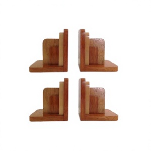 Juego de 2 sujetalibros de diseño clásico, soporte para libros de madera para uso en el hogar, la escuela y la oficina - Product Image 1