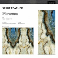 Dalle de porcelaine translucide Spirit Feather 1200x2700x9mm, finition polie, glaçure cristalline, effet chevaleté, carrelage mural en pierre frittée