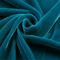 Tissu en velours mélangé 100 % soie populaire, couleur unie verte, pour vêtements masculins, pyjamas, costumes pour filles, fêtes d'hiver et festivals