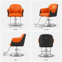 Fauteuil de barbier classique bicolore avec base ronde argentée pour salon de beauté et équipement de coiffure – Vente en gros