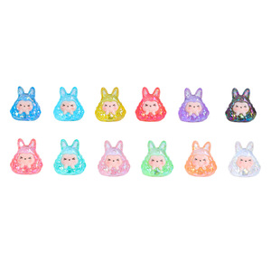 KIKI Rabbit Resin Hair <b>Clips</b> 5.5cm Transparent Cartoon Miniature 3D Creative Accessories Daily Use - Product Image 1