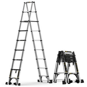 estensione della scala telescopica di alluminio della scala telescopica di 5 + 5 6 + 6 step per uso dell'interno all'aperto - Product Image 2