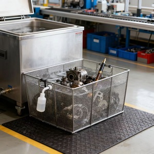 Phong cách công nghiệp Thời Trang OEM thép không gỉ Dây Kim Loại lưu trữ làm sạch giỏ xử lý màu bạc tùy chỉnh kích thước - Product Image 6