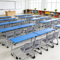 Tables et chaises d'école modernes à 2 places, bureau et chaise scolaires à double assise pour collège, utilisation en classe ou à domicile