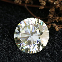 Vente en gros directe usine de pierres de moissanite synthétique en vrac, jaune clair, taille ronde, coupe huit cœurs huit flèches parfaite, 3,00 mm