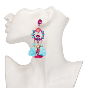 Peri'wu — boucles d'oreilles <span class=keywords><strong>en</strong></span> <span class=keywords><strong>strass</strong></span> pour femmes, nouvelle mode, <span class=keywords><strong>lustre</strong></span>, style Boho, longues franges - Product Image 4