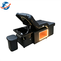 Lit de lavage capillaire moderne en acier inoxydable de style thaïlandais pour salon de coiffure, avec cuvette et repose-pieds, idéal pour les soins capillaires et le shampoing spa