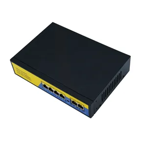 POE Switch 4 Port RJ45 2 Uplink Plug dan Bermain Logam 802.3AT/AF 100Mbps 250M 1G bandwidth CCTV Pengawasan Keamanan Sistem