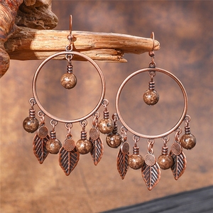 Pendientes de Aro Bohemios para Mujer, Diseño de Atrapasueños, Hechos a Mano, Geométricos, Colgantes - Product Image 4