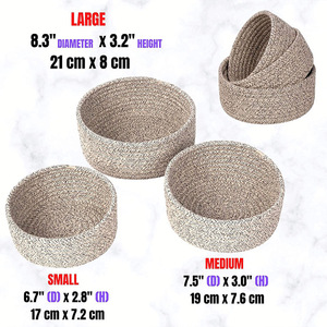 Japanese-style <b>storage</b> <b>basket</b>, cotton <b>rope</b>, imitation rattan woven <b>basket</b>, linen, office <b>storage</b> <b>basket</b>, <b>storage</b> item for - Product Image 3