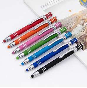 Promotion Stylos à bille en métal tactile d'écran en caoutchouc souple de haute qualité Stylet en aluminium personnalisé Stylo à bille pour l'école - Product Image 6