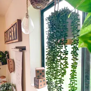 Artificial Succulents Hanging Plants Artificial String Of Pearls Greenery Plants Decoration For Wall Home Garden