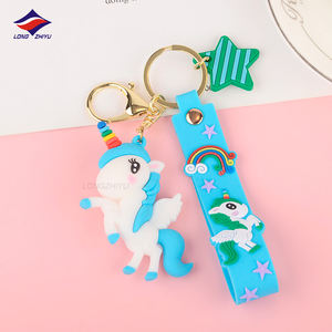 Porte-clés personnalisés motif petit cheval arc-en-ciel, licorne rose en forme de dessin animé, pendentif de <span class=keywords><strong>sac</strong></span>, nouvelle collection, 2019 - Product Image 2