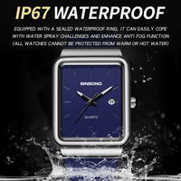 Jam Tangan Pria Binbond B1331 1331 Fashion Quartz Movement dengan Tali Silikon Tahan Air untuk Bisnis Kasual
