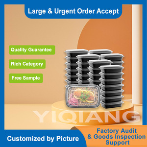 Récipients d'emballage alimentaire rectangulaires jetables Boîtes à bento en plastique avec couvercle - Product Image 3