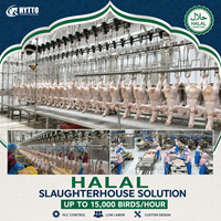 Chaîne de traitement automatique de volailles certifiée CE en acier inoxydable 304, machine d'abattage de volailles à grande échelle 2000-5000BPH, approuvée Halal