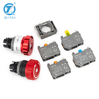 Botón de Paro de Emergencia QDN22SA3-M1-M, Material Plástico/Metálico Resistente, 22mm, Control Industrial con Bloqueo/Momentáneo