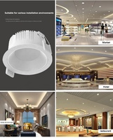 Spotlights encastrés au plafond en aluminium LED ultra anti-éblouissement IP44 7W 9W 24W 30W