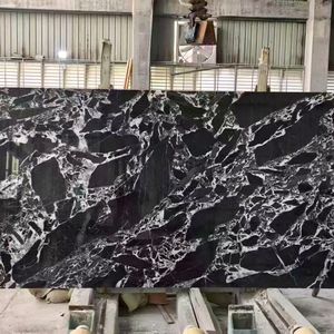 Dalles <span class=keywords><strong>de</strong></span> marbre noir et blanc <span class=keywords><strong>de</strong></span> luxe Grand Antique pour carrelages et comptoirs <span class=keywords><strong>de</strong></span> salle <span class=keywords><strong>de</strong></span> bain - Product Image 3