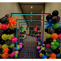 Décor d'entrée pour événements de mariage et fêtes, forme hexagonale, lumières néon RGB, tunnel géométrique LED, arche