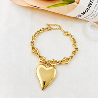 Demandez le catalogue - Nouveauté - Bracelet jonc - Bijoux en gros - Cadeau - Bracelet à boule en forme de cœur pour femmes - Un0 D E 50
