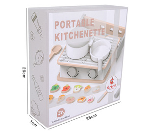 Juego de simulación de madera para niños, juguete educativo montesorri, cocina portátil, barbacoa - Product Image 4