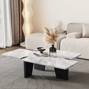 New Arrivals Black Oak Wooden Legs Irregular Coffee Table Living Room Furniture Tea Center Coffee Table