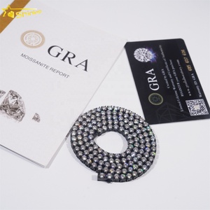 Chaîne et bracelet tennis en acier inoxydable <span class=keywords><strong>316L</strong></span> de luxe Hip Hop personnalisé avec moissanite noire de 5 mm, <span class=keywords><strong>prix</strong></span> de gros - Product Image 4
