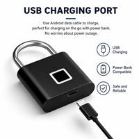 Cadenas intelligent à empreinte digitale Guidi, serrure biométrique sans clé, rechargeable par USB, avec anse en alliage de zinc pour armoire, casier, boîte à outils