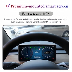 Tốt nhất HD 9-inch IPS thời gian thực Bảng điều khiển Tesla mô hình 3/Y Carplay Android Auto Stereo chia màn hình kỹ thuật số tín hiệu - Product Image 4