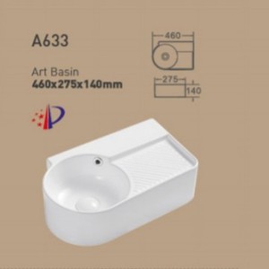 Lavabo de Cerámica de Una Pieza CR A631 Art Basin 465x235x115mm para Encimera - Product Image 2