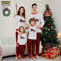T-shirts personnalisés pour hommes, ensembles de pyjamas thermiques romantiques à thème animal pour l'automne et Noël, pour couples, familles et enfants, vêtements doux à taille élastique
