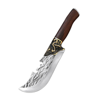 Couteau d'abattage à poignée de robinet forgé à la main Fabricants Couteau à viande d'extérieur Spot Couteau à découper domestique