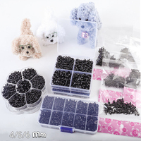 Fournitures pour loisirs créatifs : Kit de pièces pour jouets au crochet en résine noire, accessoires DIY pour la fabrication, yeux de poupée en plastique toutes tailles en boîte