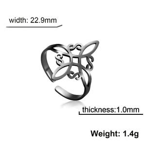 Anello con nodo da strega in acciaio inossidabile con apertura soprannaturale anello regolabile con nodo celtico da donna - Product Image 2